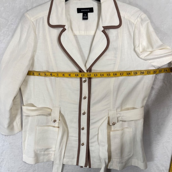 NWT Jones Wear Floral Skirt Suit Sz 16 14 Linen Utility Jacket Spring Safari Y2K - Picture 14 of 16